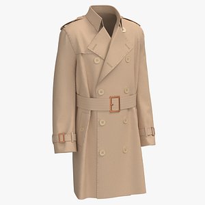 Men Trench Coat 3D model