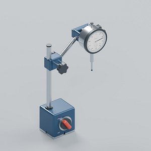 Dial Indicator with Articulated Magnetic Stand and Plunger