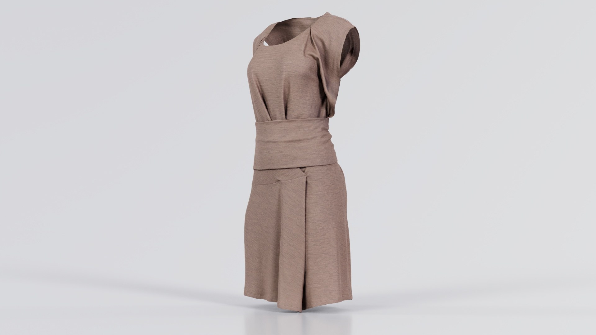 3D Brown Tunic Dress Remastered Model - TurboSquid 2360873