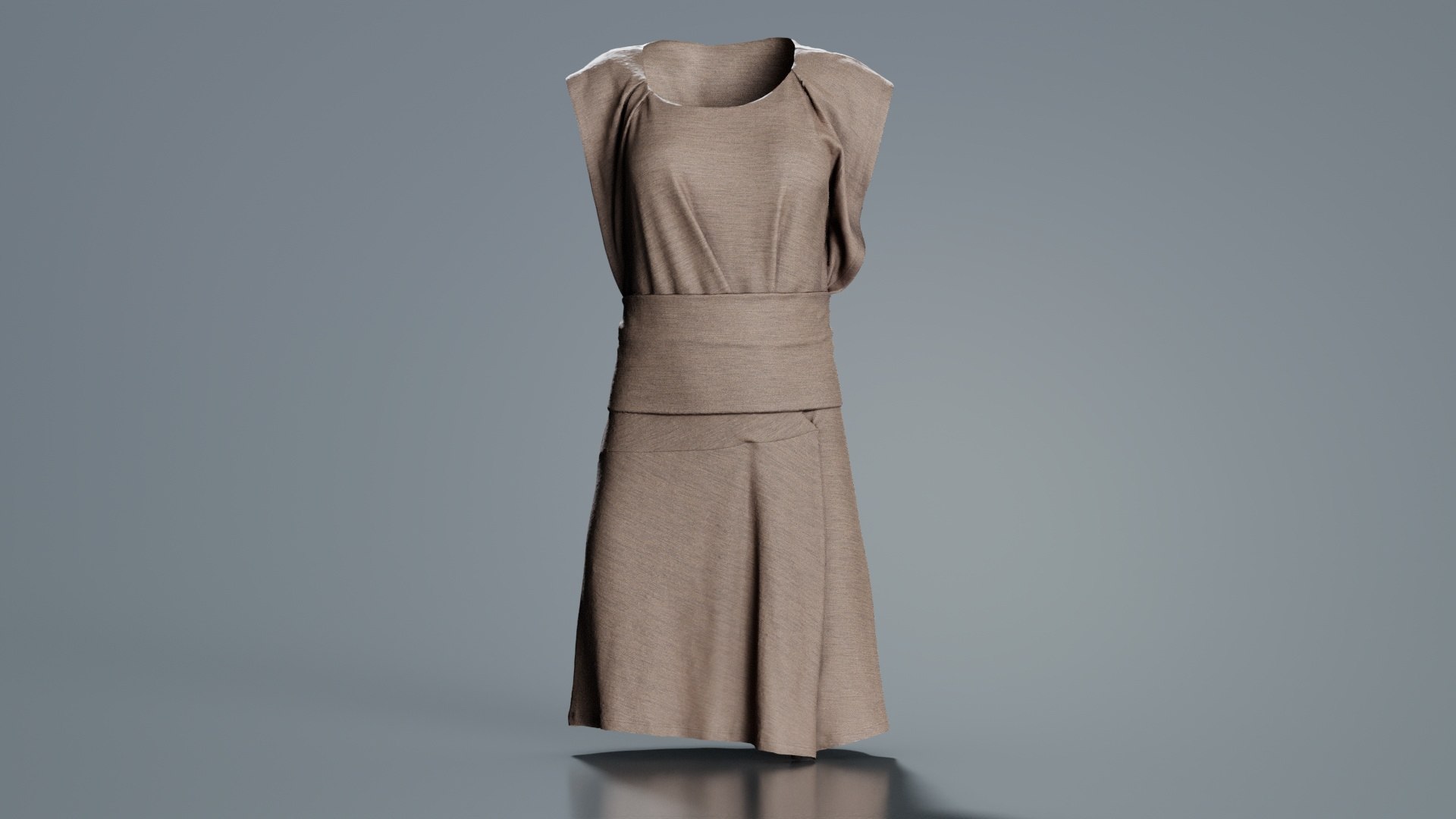 3D Brown Tunic Dress Remastered Model - TurboSquid 2360873