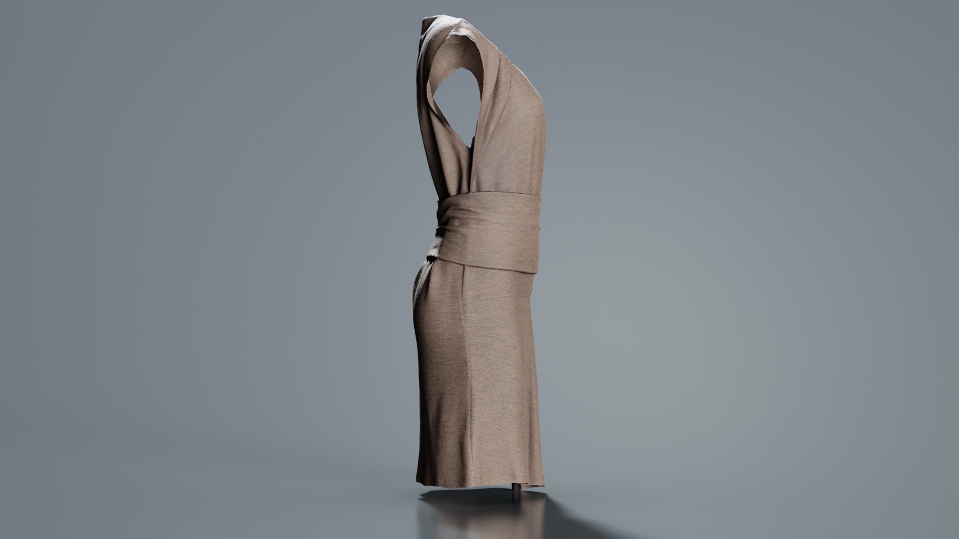 3D Brown Tunic Dress Remastered Model - TurboSquid 2360873