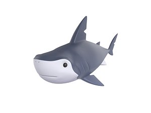 3D shark character model