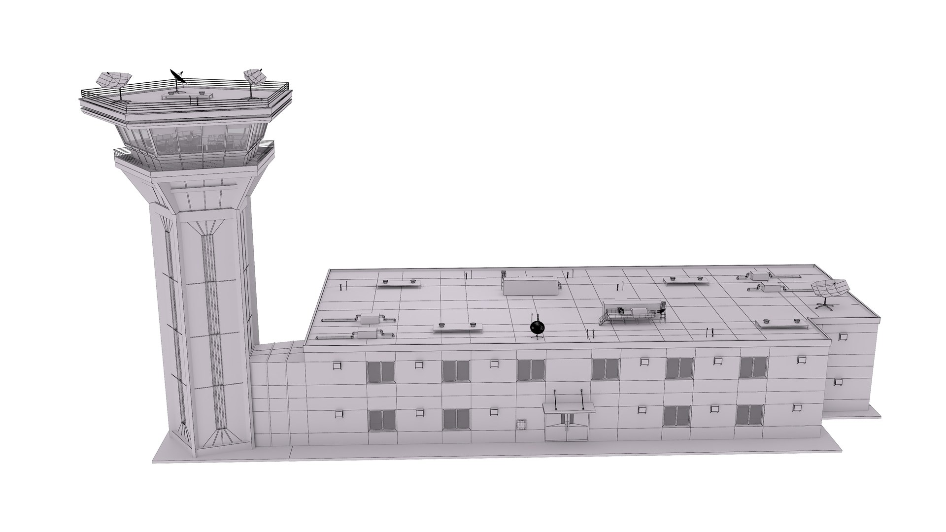 3D Air Traffic Control Tower - TurboSquid 2115875