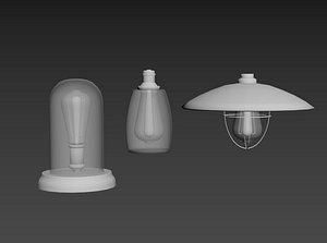 Vintage steampunk lamps model only