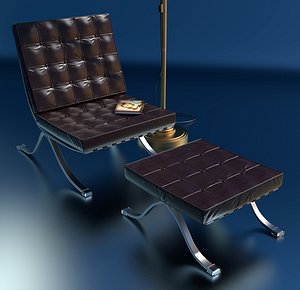 x high-detailed barcelona chair legs