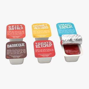 3D sauce cups ketchup