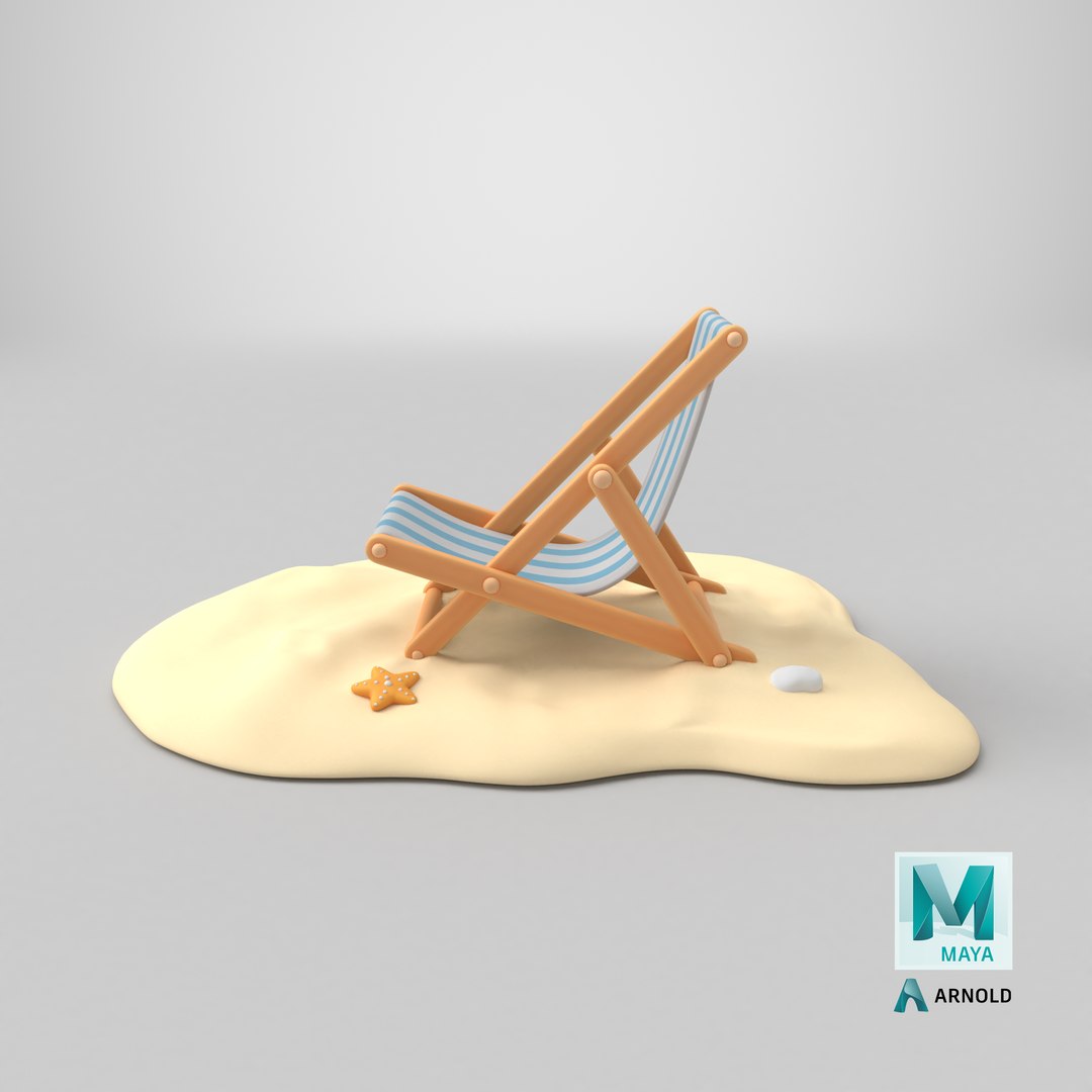 Stylized Beach Chair on Sand model https://p.turbosquid.com/ts-thumb/Vl/mXJ1C4/YC/stemcell_maya_arnold_render/png/1771419868/1920x1080/fit_q87/2e05f4ae45cad870ac9e78d803e56000c1264d5d/stemcell_maya_arnold_render.jpg
