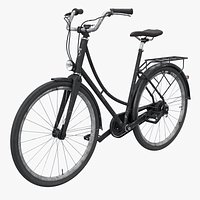 Realistic Aged 3D Model of Dutch City Bicycle PBR Textured