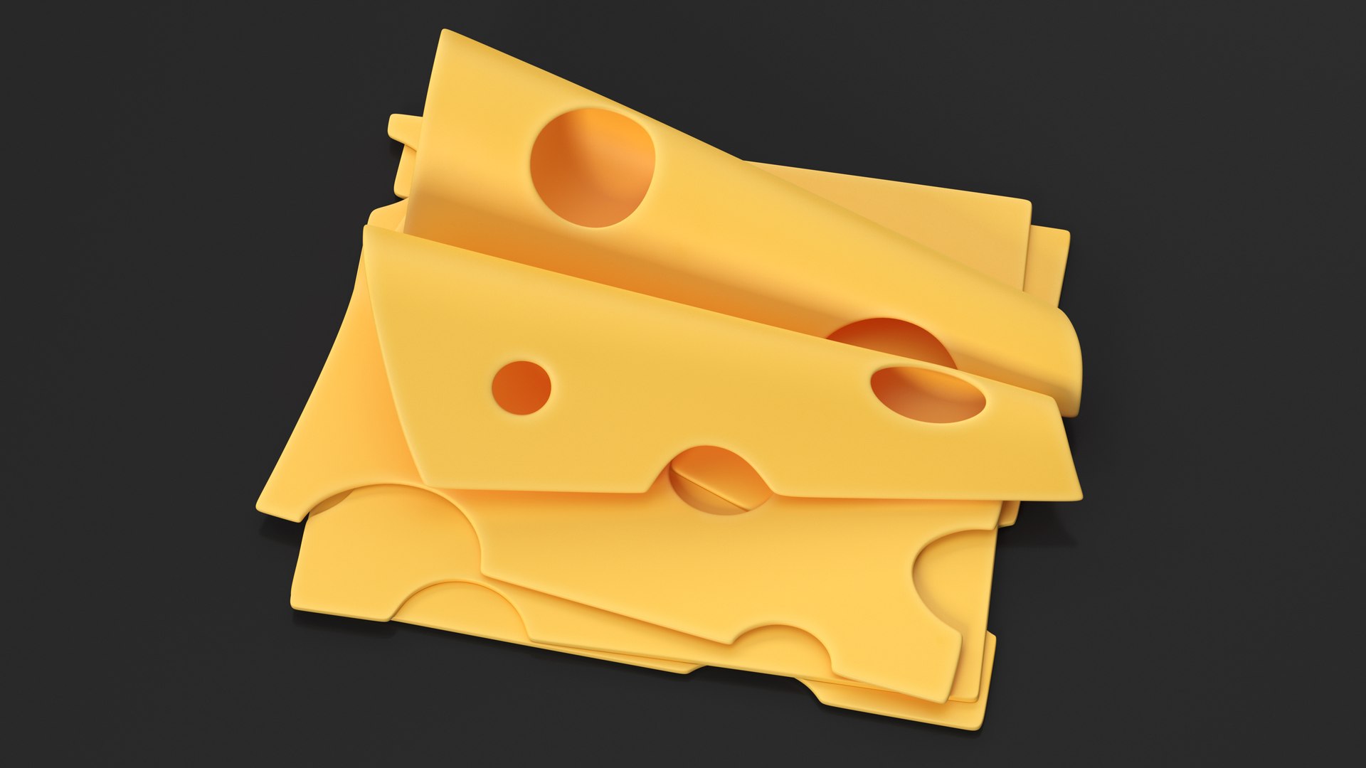 3D Cartoon Slices Of Swiss Cheese TurboSquid 2080758