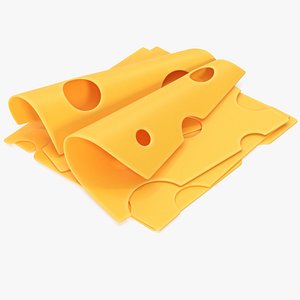 3D Cartoon Slices of Swiss Cheese