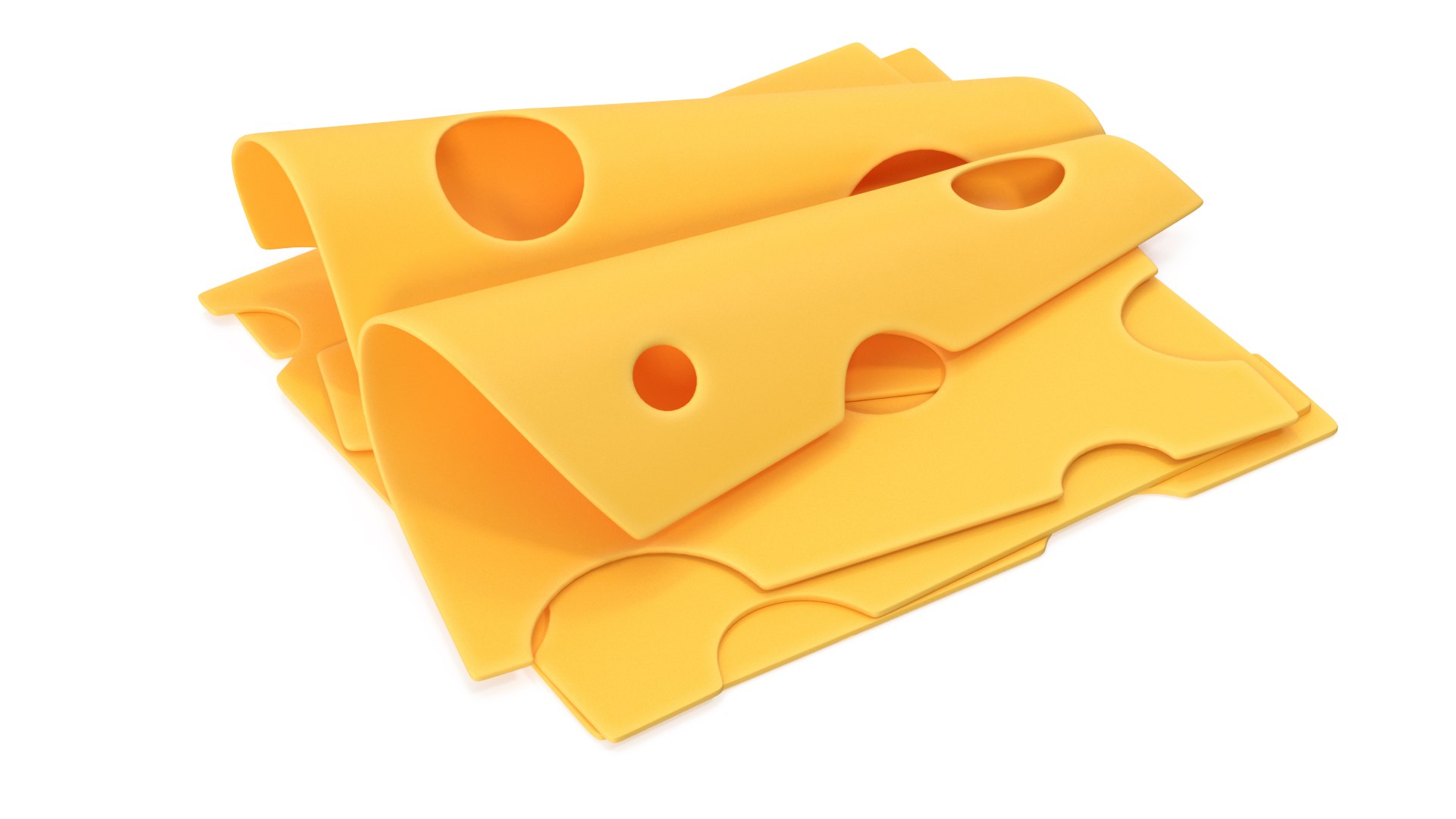 3D Cartoon Slices Of Swiss Cheese - TurboSquid 2080758