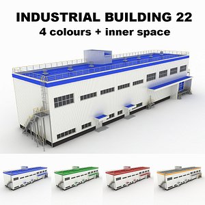 medium industrial building 22 3d model