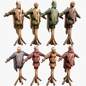 Medieval Wooden Fighting Dummy Mannequin Training Camp 3D model