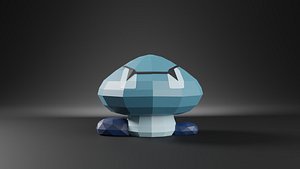 3D Blue Goomba Super Mario Bros Low Poly 3D Model