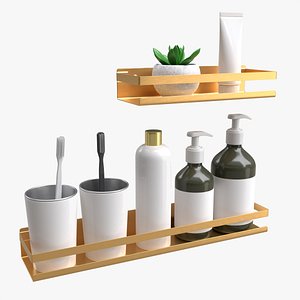 Bathroom Corner Shelves 01 3D model