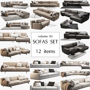 poliform 12 sofa set 3D model
