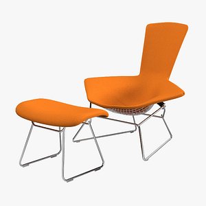 Knoll Bertoia High Back  lounge Chair and Ottoman