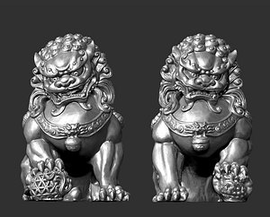 3D model guardian lions