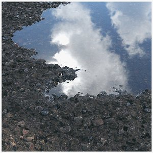 3D Old wet asphalt 10 8k seamless PBR