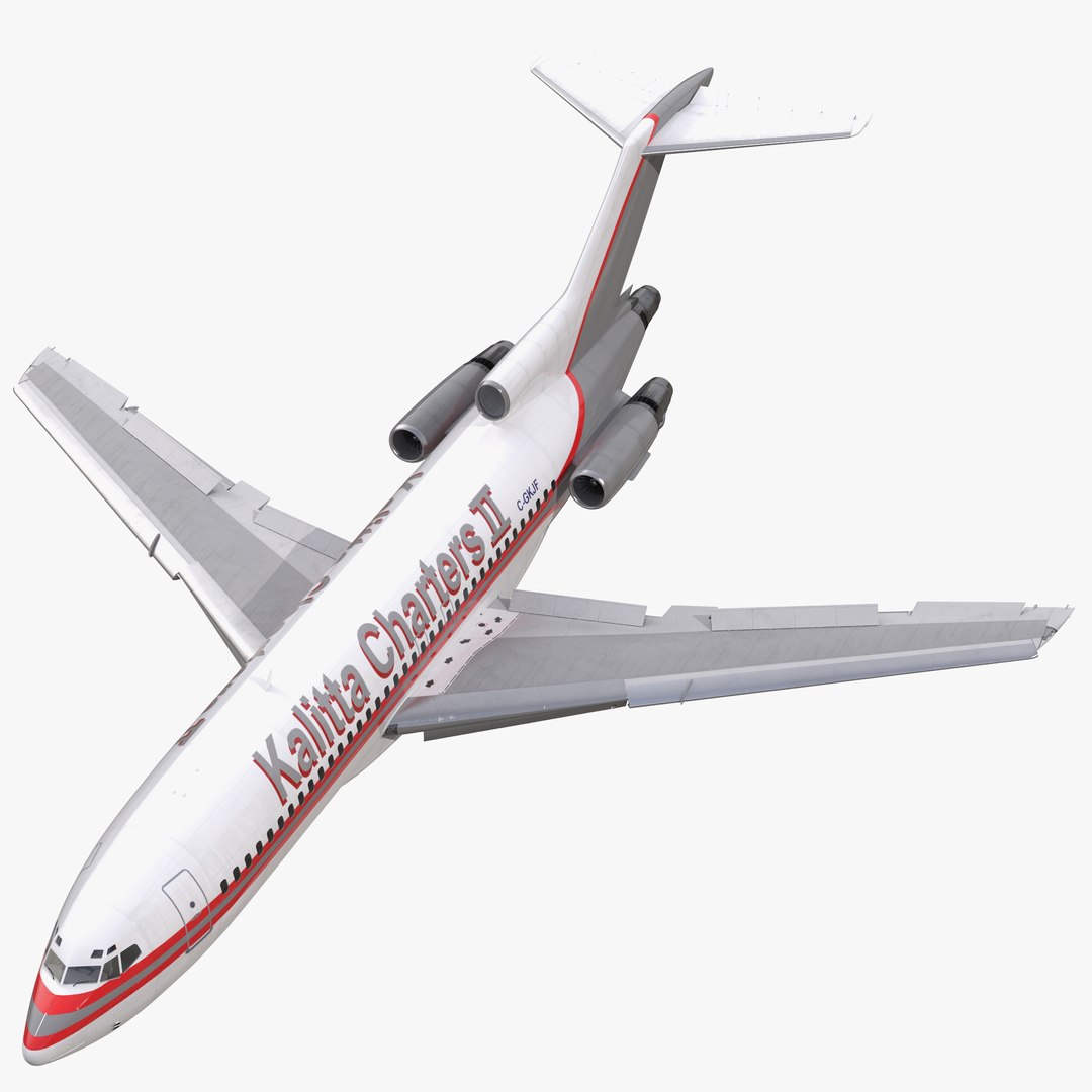 Boeing 727-100 Kalitta Air Rigged 3D Model 3D model preview
