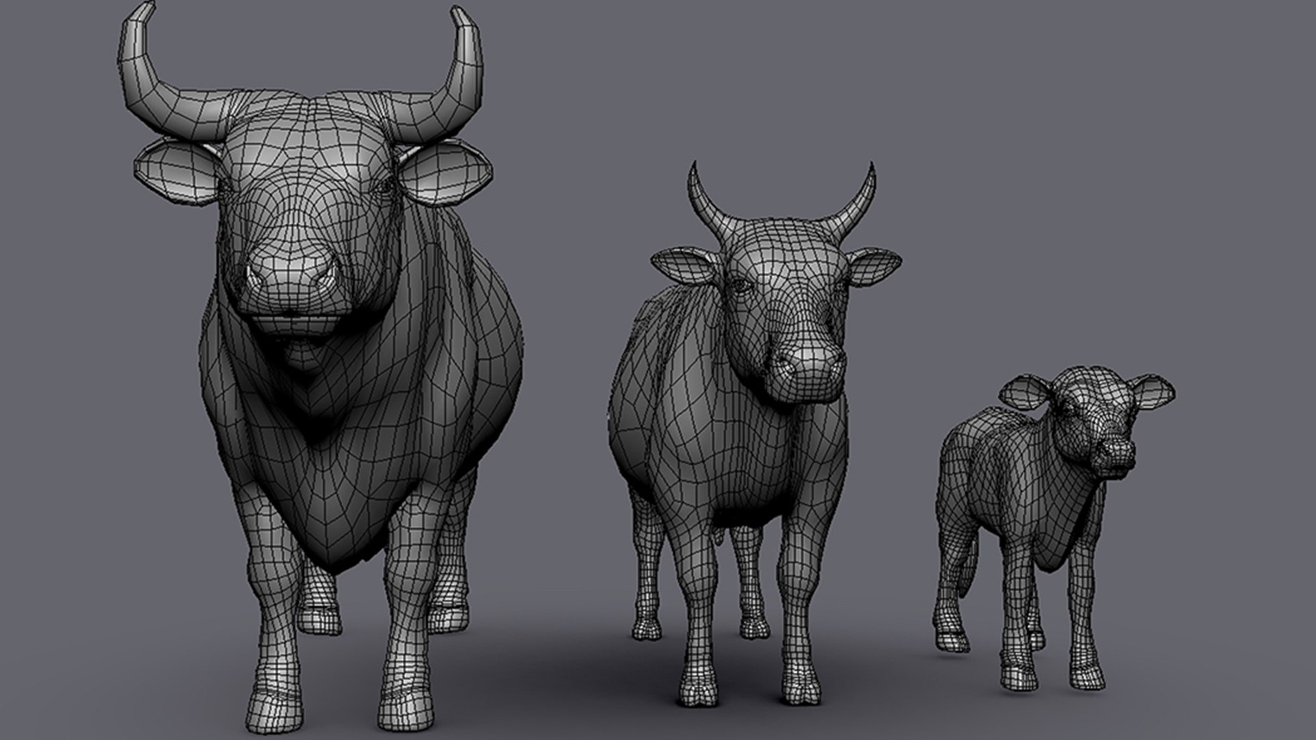 3D Cow Family Model - TurboSquid 2238246