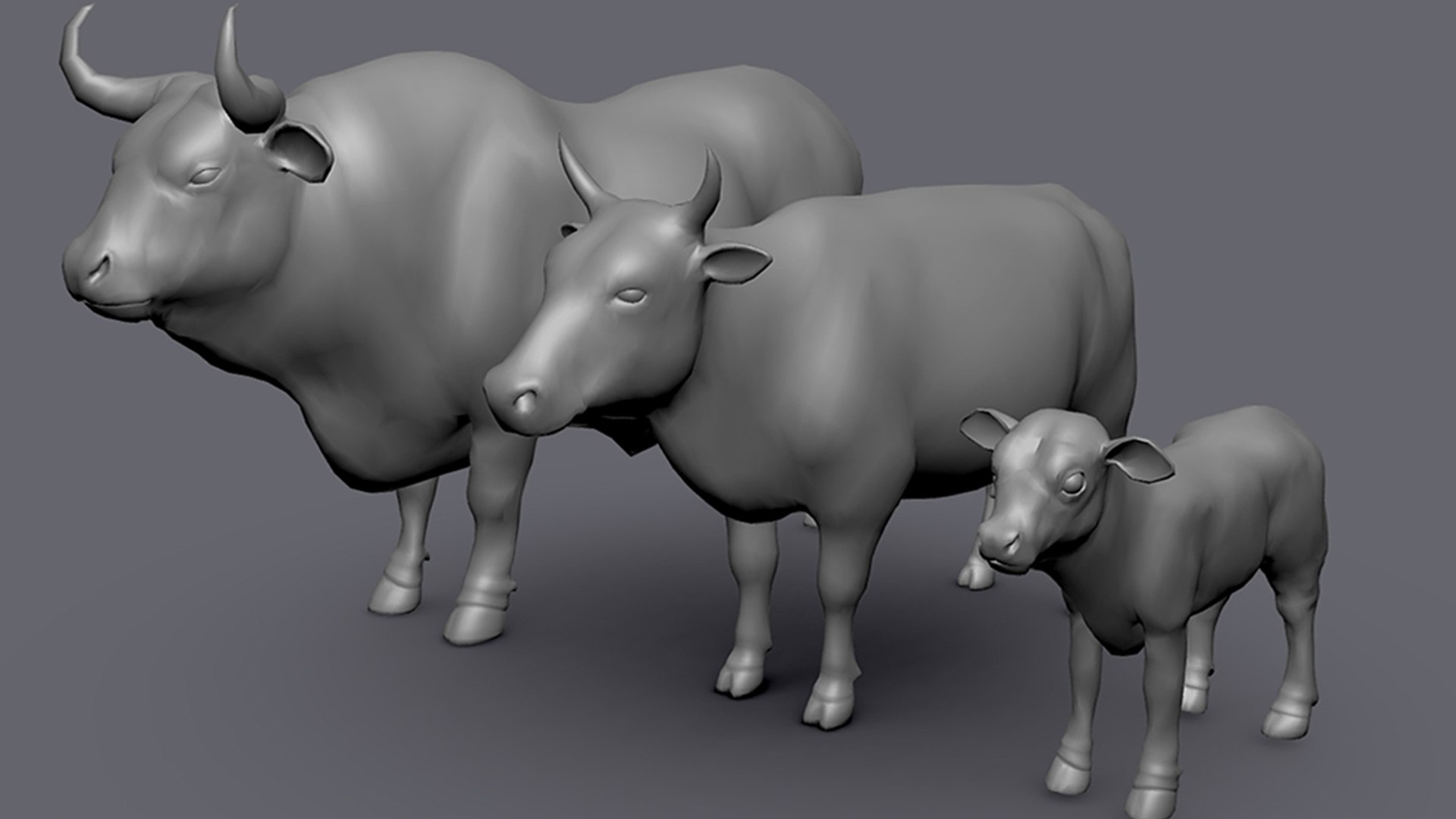 3D Cow Family Model - TurboSquid 2238246