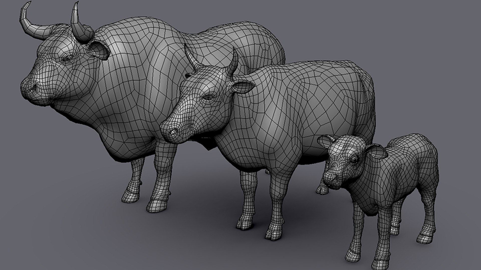 3D Cow Family Model - TurboSquid 2238246