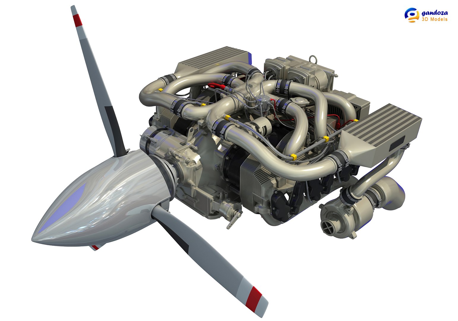 Continental Io-550 Aircraft Engine 3d Max