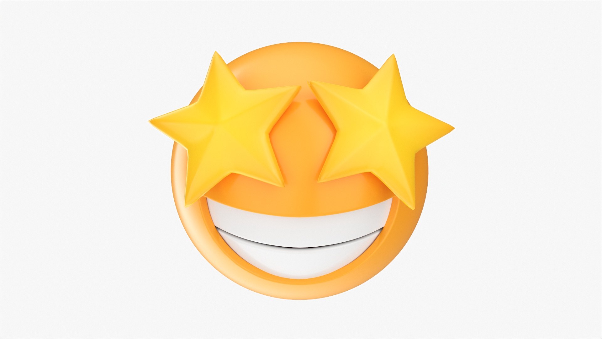 3D Emoji 079 Laughing With Star Shaped Eyes - TurboSquid 1818123