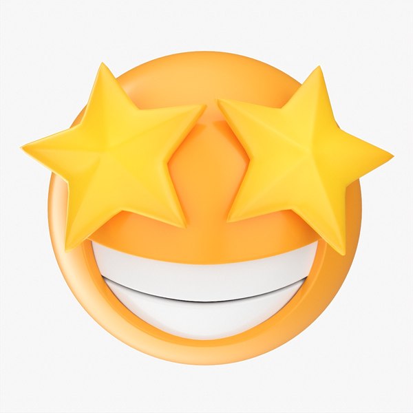 3D Emoji 079 Laughing with star shaped eyes