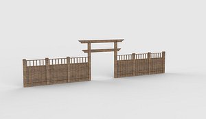 Wooden Fence 02 3D model 3D