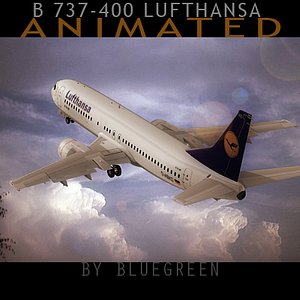 3d 737-400 plane lufthansa model