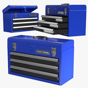 Craftsman Metal Tool Chest Organizer with 3 Storage Drawers Blue