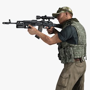 Soldier Mercenary (Rigged)