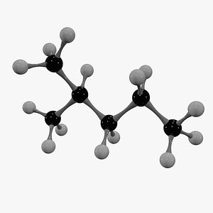 Isohexane Molecule 3D model