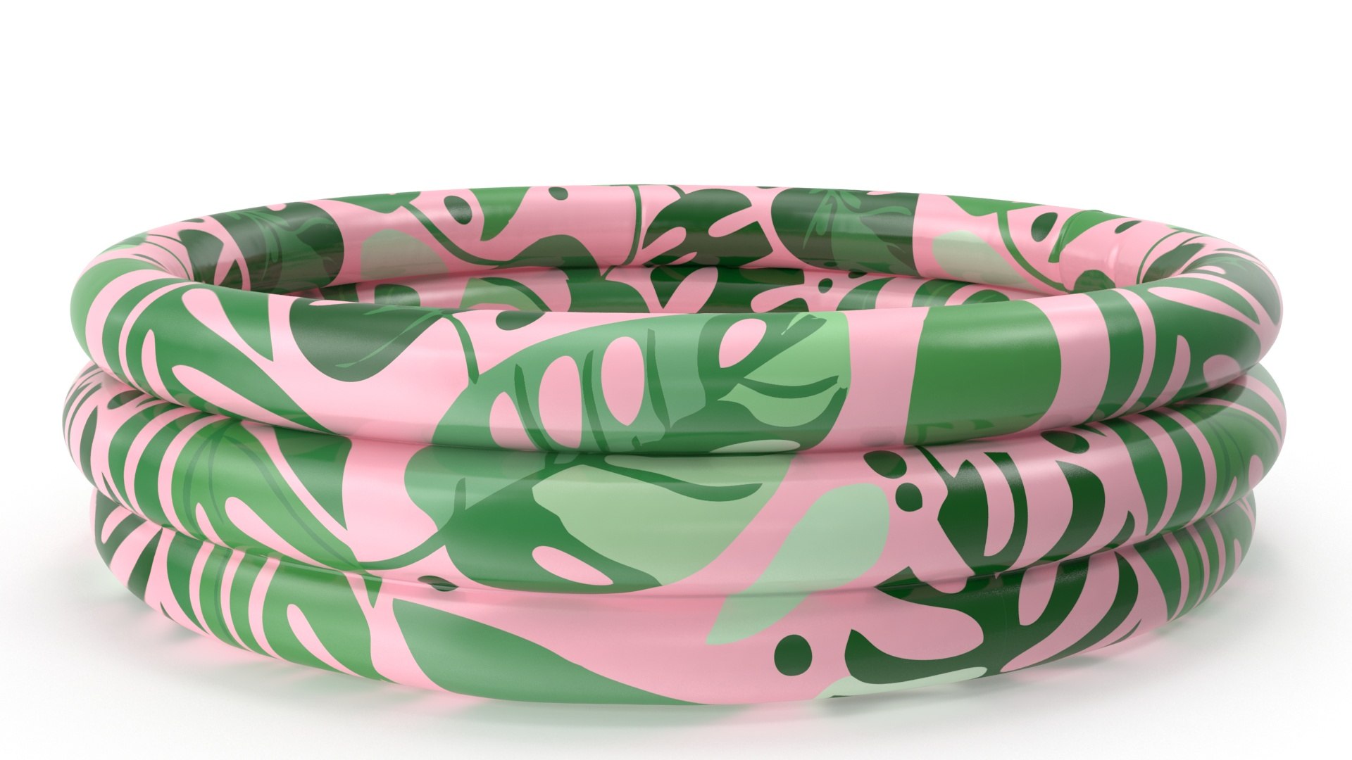 Pool Float With Tropical Leafs On Pink Background Model - TurboSquid ...