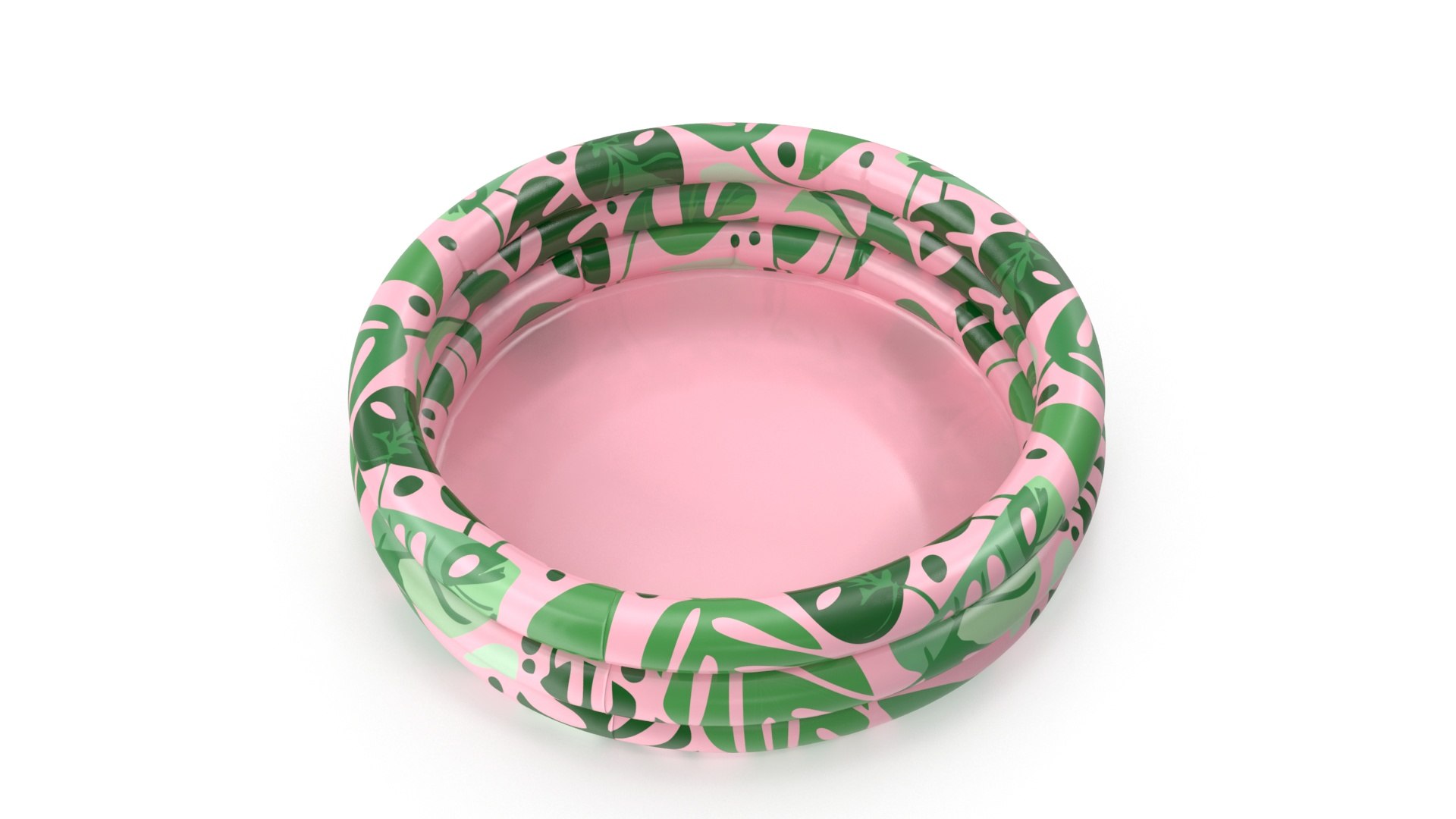 Pool Float With Tropical Leafs On Pink Background Model - TurboSquid ...