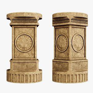 Ancient Architectural Pillar Lowpoly 3D model 3D model
