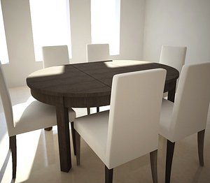 Extensible table and Chairs IKEA( Bjursta & Henricksdal)