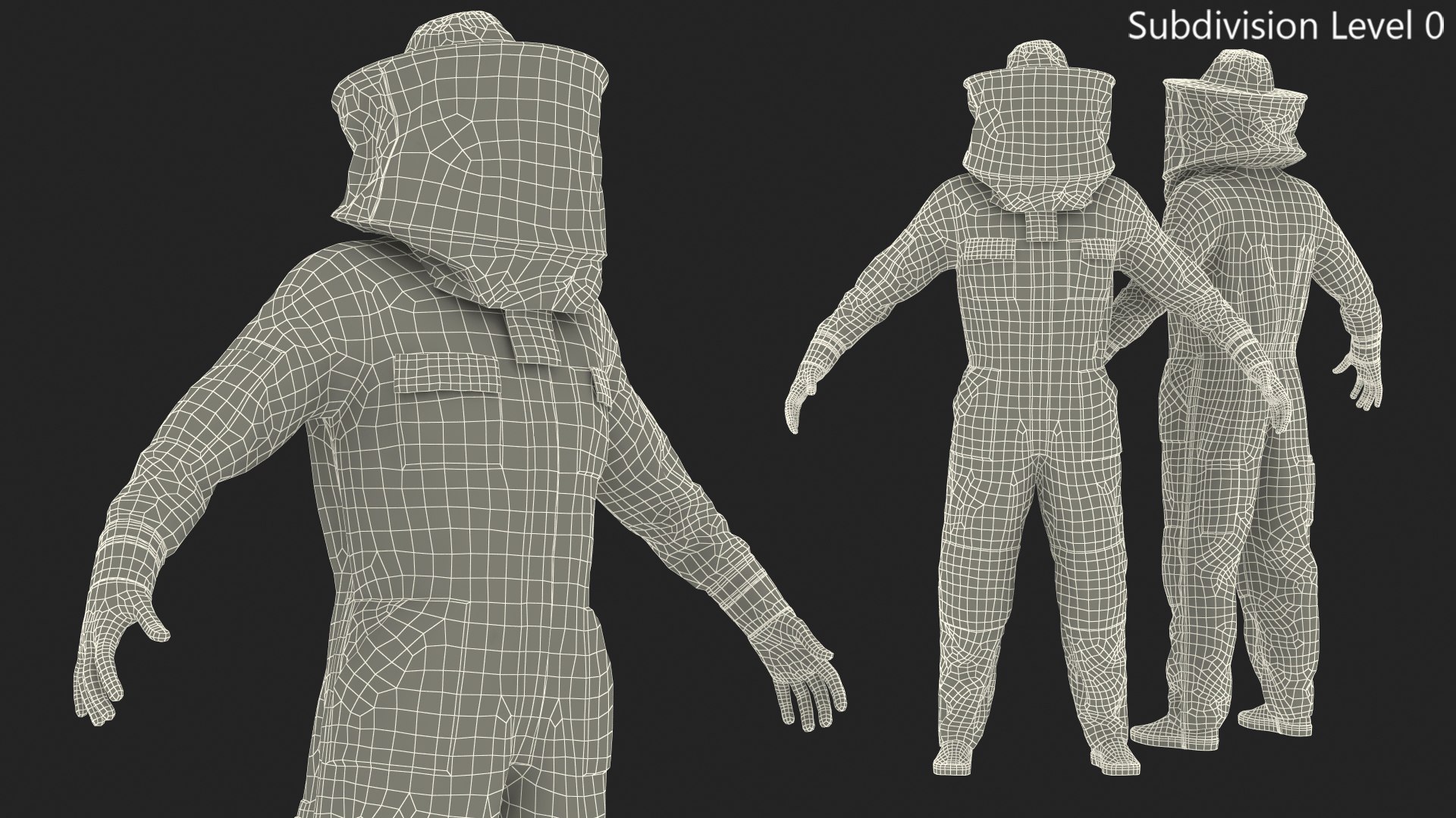 3D body bee protection suit https://p.turbosquid.com/ts-thumb/Vn/Gkg4AR/F0MkTRTA/fullbodybeeprotectionsuit3dsmodel015/jpg/1605164463/1920x1080/fit_q87/3aba29a3ddb734c5a16c0ec2fb7c79f693ee75a5/fullbodybeeprotectionsuit3dsmodel015.jpg