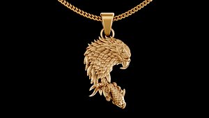 eagle hunting fish pendant
