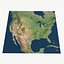 Mapa detalhado da paisagem PBR dos EUA com Canadá e México