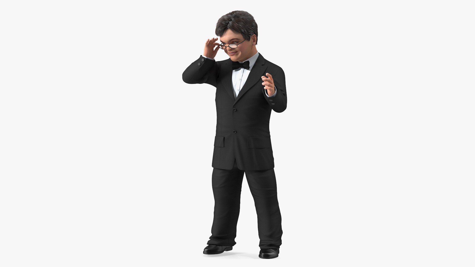 Character Dwarf Man Wearing Formal Suit Rigged for Maya 3D model preview