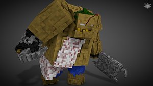 minecraft pudge 3d c4d