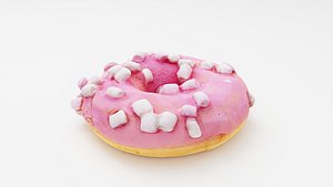 3D Doughnut glazed with colorful berry glazing