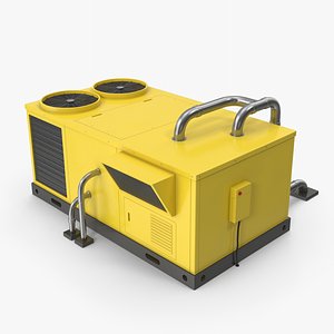 Rooftop AC Unit Yellow 3D model