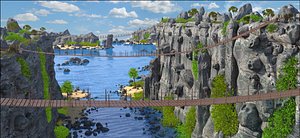 3D model pedestrian bridge