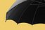 OMBRELLO NERO PIEGHEVOLE CLASSICO CON MANICO IN LEGNO A J