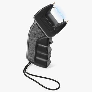 3D Professional Stun Gun with Electrical Charge Fur model