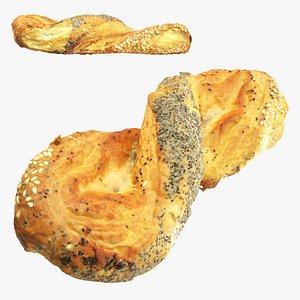 3D model Marzipan swirl small pastry